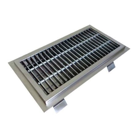 Imc Teddy Foodservice Equip IMC Anti-Splash Floor Trough with Stainless Steel Grating & 1 Center Drain ASFT-2424-SG